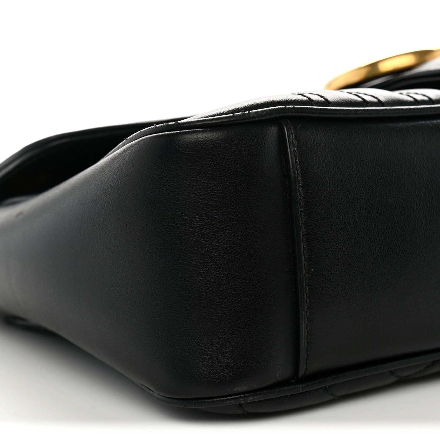 Gucci Calfskin Matelasse Small GG Marmont Shoulder Bag Black 9 of 13