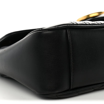 Gucci Calfskin Matelasse Small GG Marmont Shoulder Bag Black 9 of 13