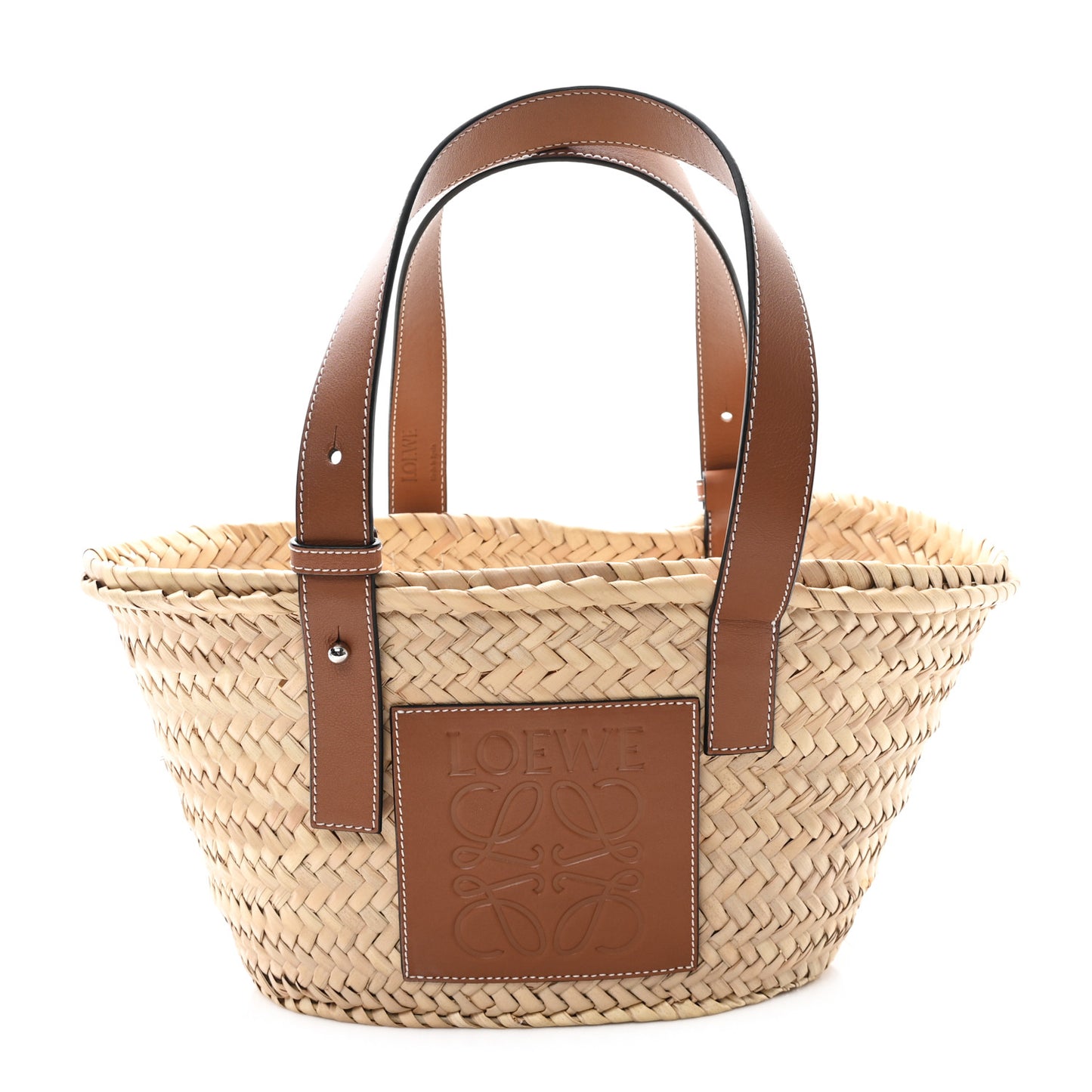 Raffia Small Basket Tote Bag Natural Tan