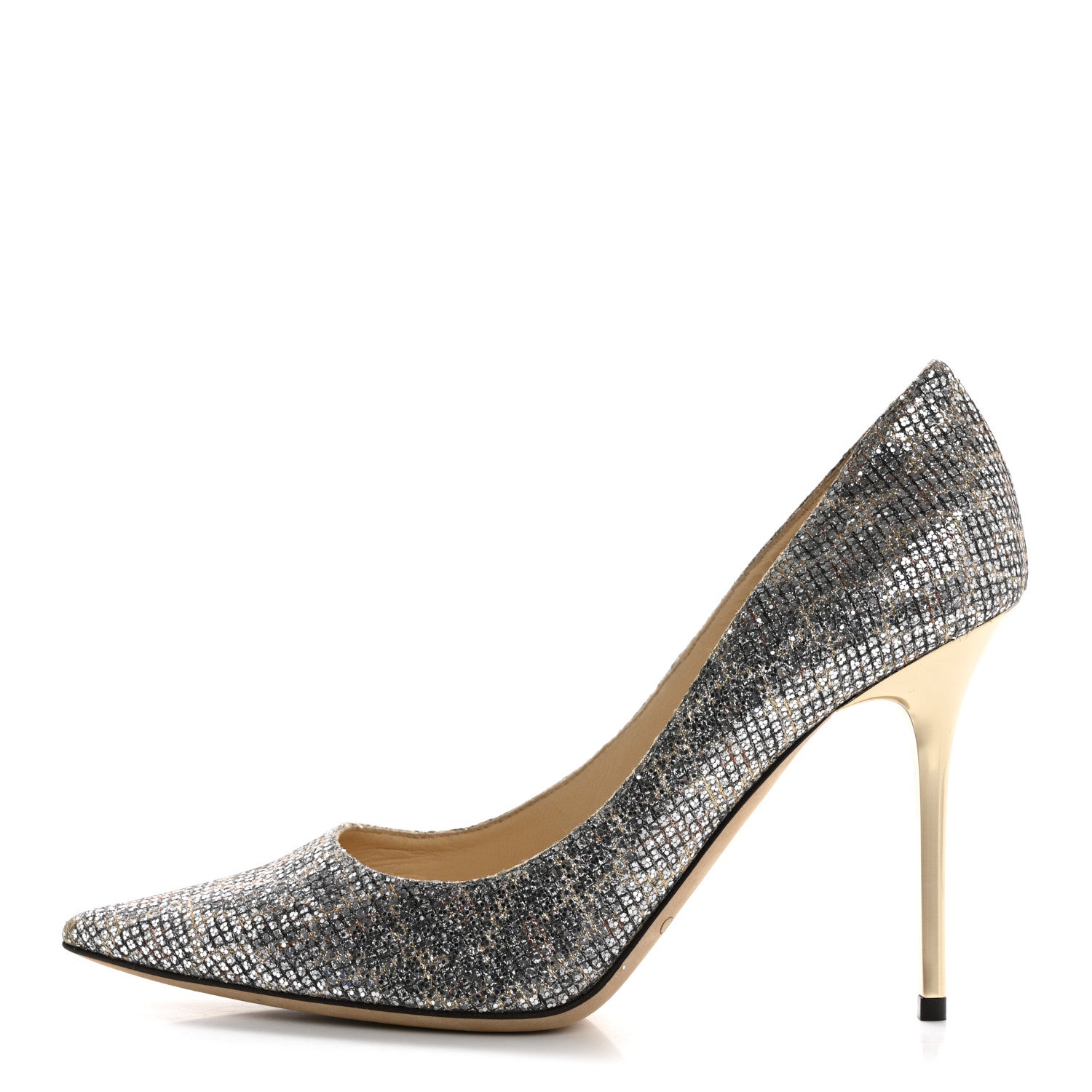 Jimmy choo ジミーチュウ Abel champagne Jimmy Choo Coarse Glitter Fabric Aurora Leopard Print Abel Pumps