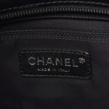 Chanel Coated Canvas Quilted Small Paris Biarritz Tote Black 6 of 8