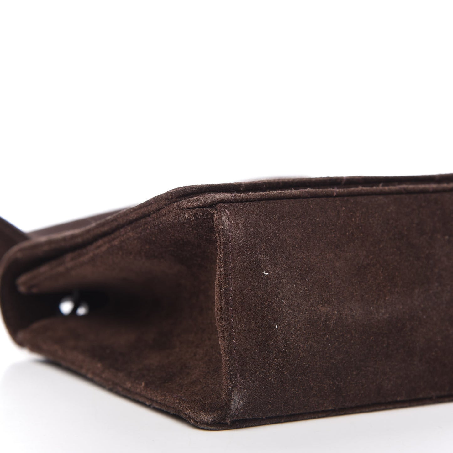 Suede Quilted Flap Bag Brown