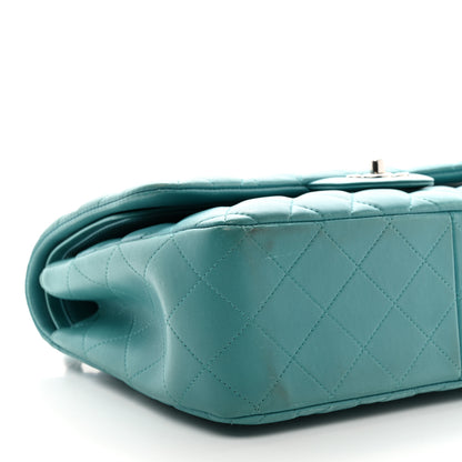 Chanel Lambskin Quilted Jumbo Double Flap Turquoise 9 of 14