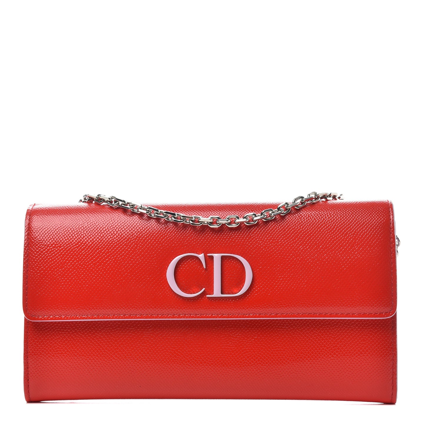 Grained Calfskin Mania Rendez-Vous Chain Wallet Red