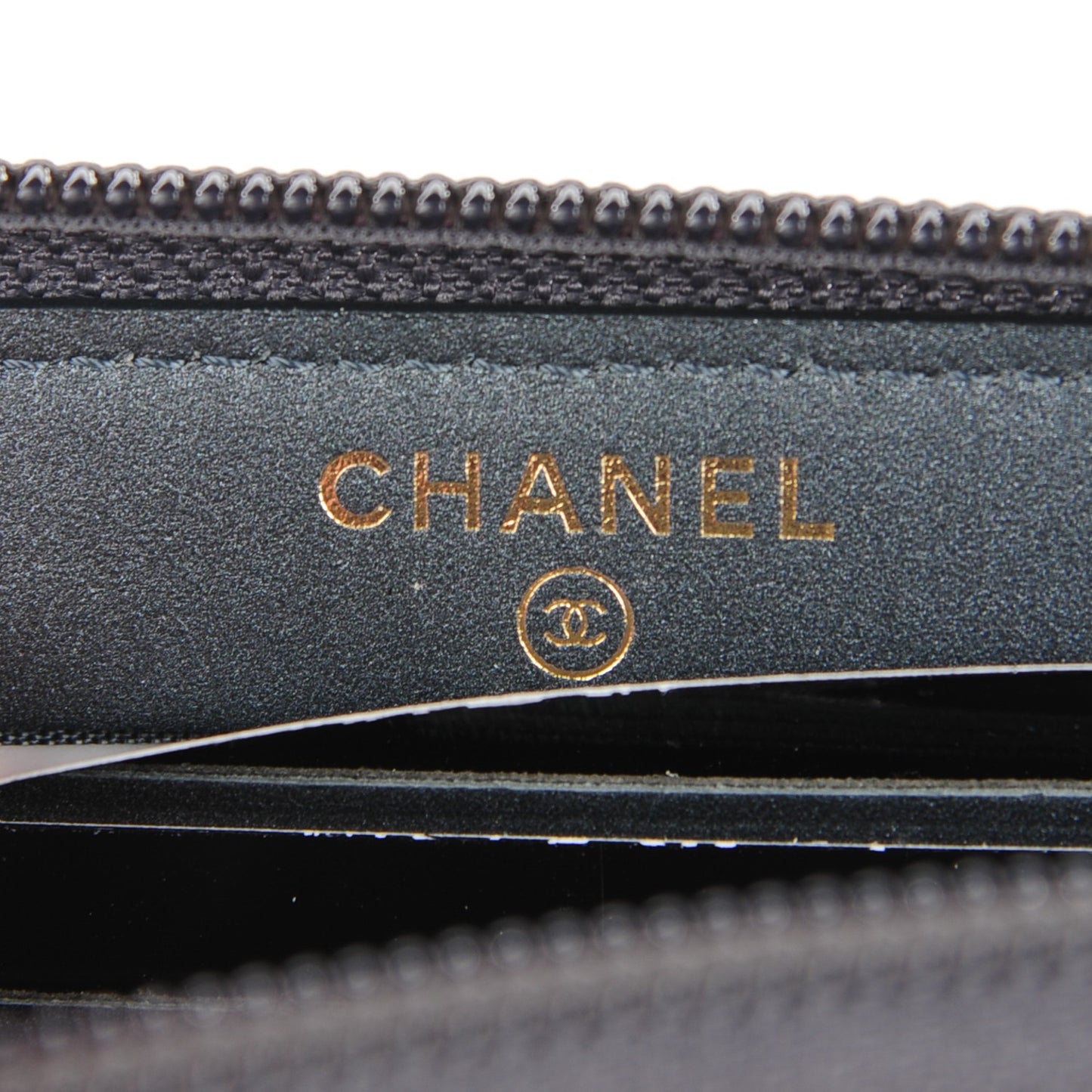 Metallic Calfskin Quilted Small Boy Zip Around Wallet Charcoal