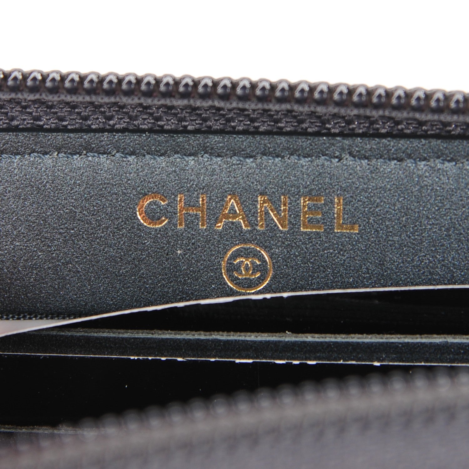 Chanel Metallic Calfskin Quilted Small Boy Zip Around Wallet Charcoal 6 of 9