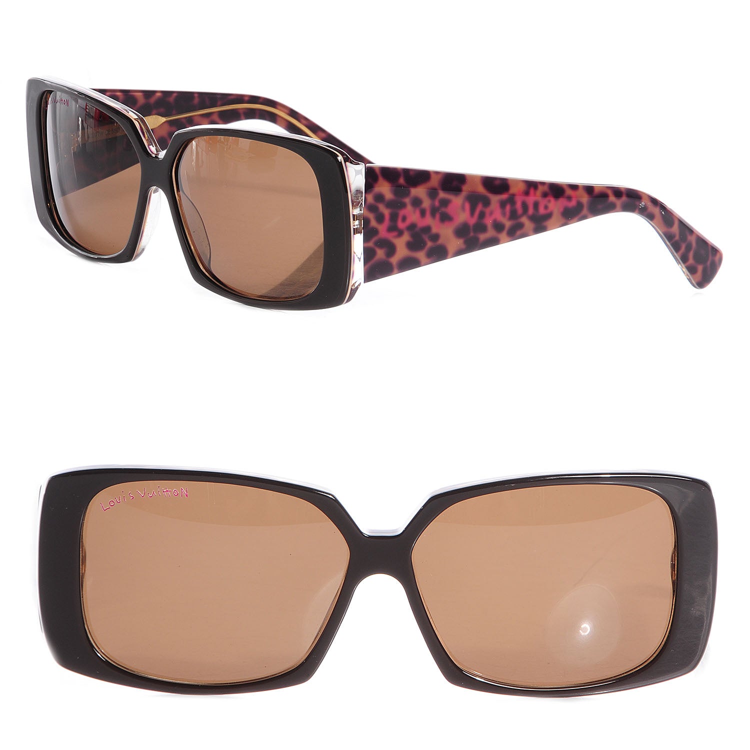Louis Vuitton Leopard Marquise Sunglasses Brown Z0207W 1 of 5