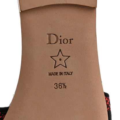 Christian Dior Canvas Coeur Des Curiosites Embroidered Dway Flat Slide Sandals 36.5 Multicolor 8 of 10