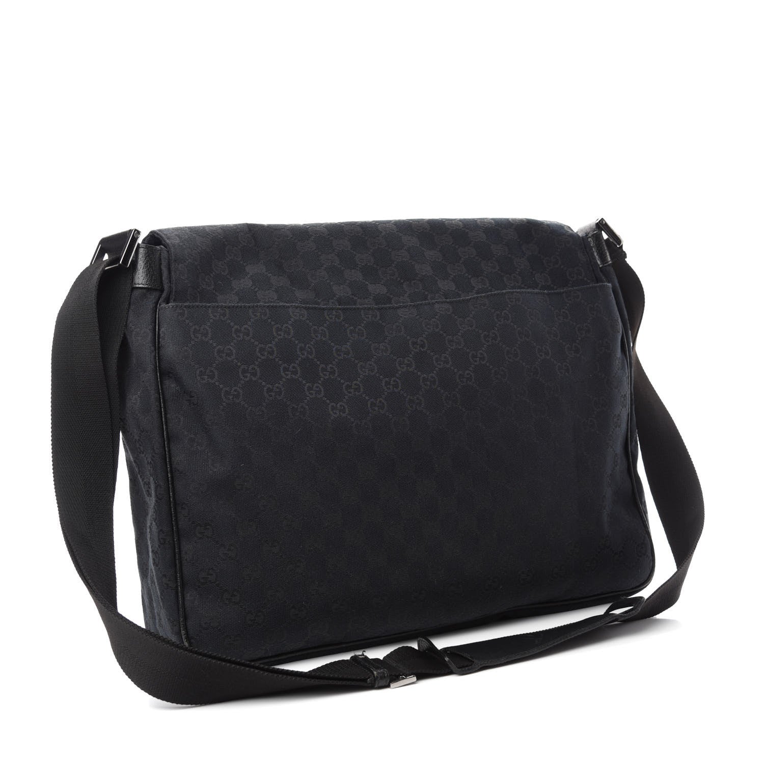 Gucci Monogram Large Flap Messenger Bag Black 3 of 11