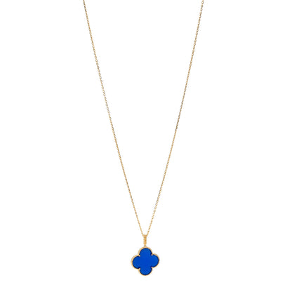 Van Cleef & Arpels 18K Yellow Gold Blue Agate Magic Alhambra Long Necklace 1 of 8