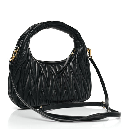 Miu Miu Nappa Matelasse Small Wander Hobo Black 3 of 10