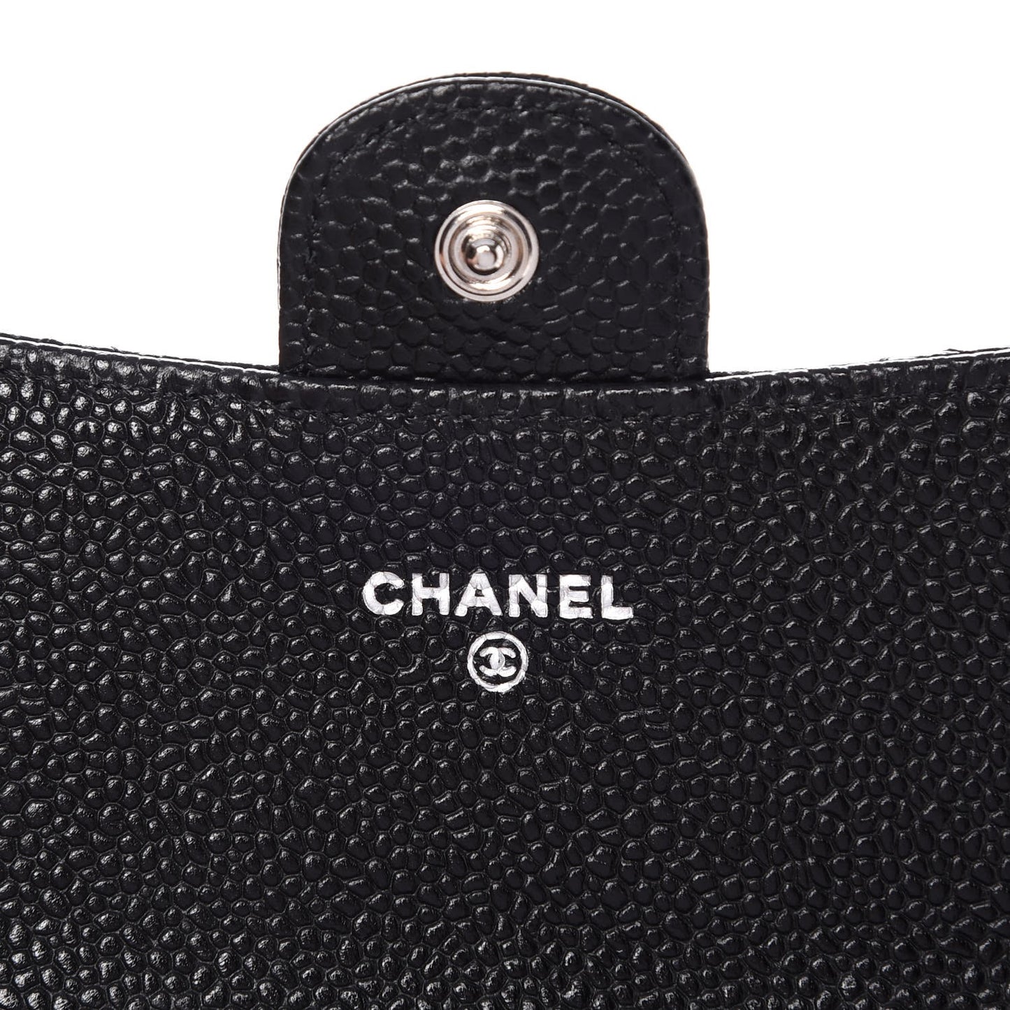 Caviar Quilted Large Gusset Flap Wallet Black