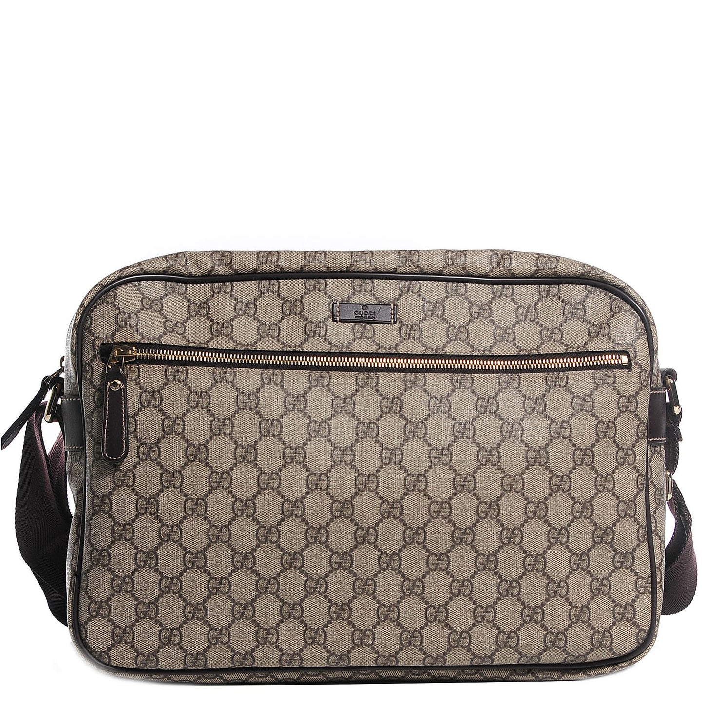 GG Plus Monogram Large Messenger Bag Dark Brown
