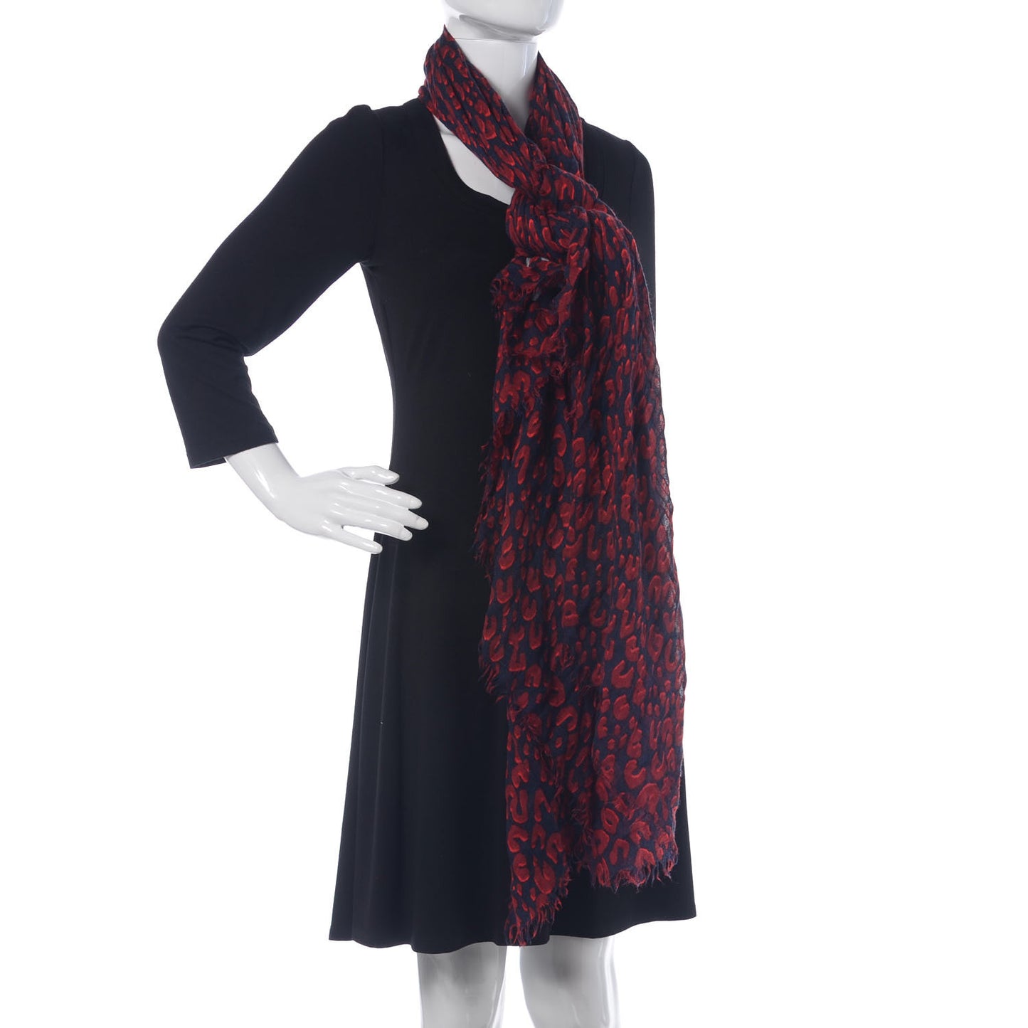 Cotton Leopard Stole Rouge Fauviste