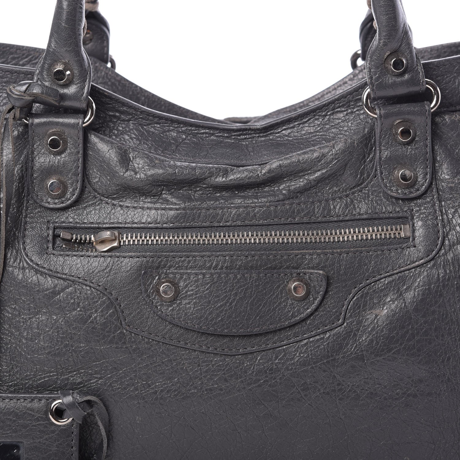 Balenciaga Agneau Classic Silver Hardware City Gris Fossile Anthracite 8 of 18