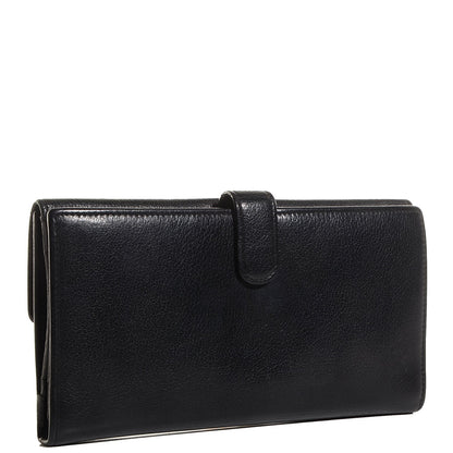 Chanel Goatskin Camellia Embossed Flap Wallet Black 3 of 8