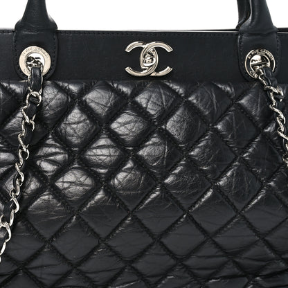 Chanel Aged Calfskin Quilted Be CC Tote Black 8 of 12