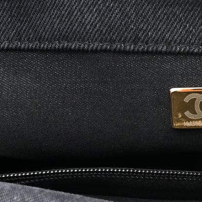 Chanel Denim Quilted Denim Mood Large Flap Black Multicolor 7 of 12