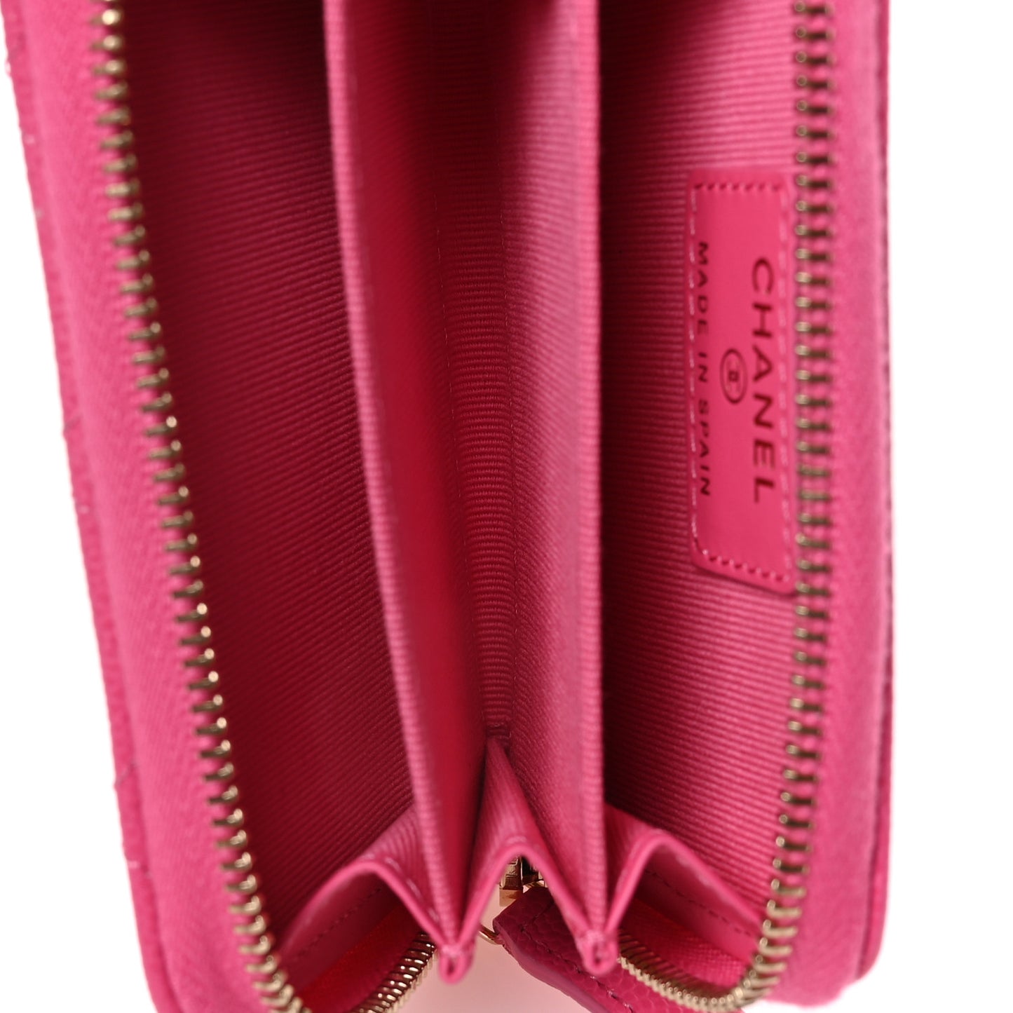 Caviar Quilted Zip Coin Purse Pink