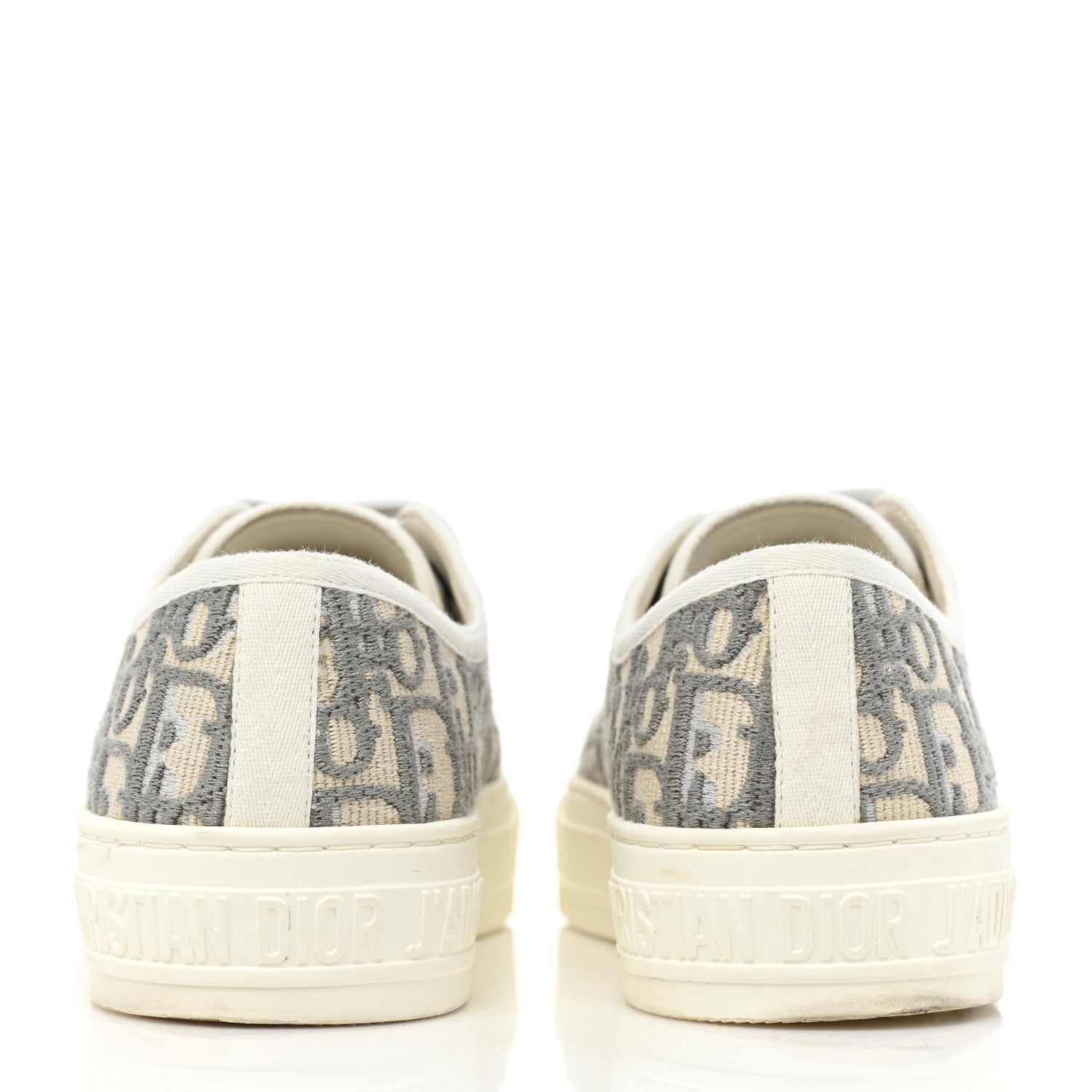 Christian Dior Canvas Oblique Walk'N'Dior Low Top Sneakers 36.5 Grey Stone 5 of 12