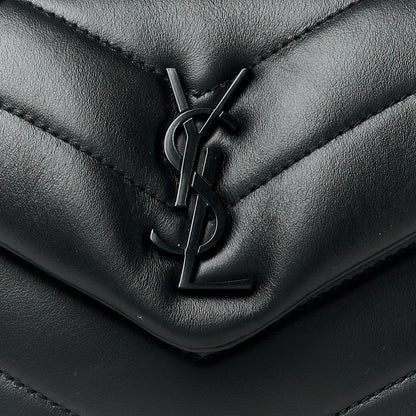 Saint Laurent Calfskin Y Quilted Monogram Monochrome Toy Loulou Crossbody Bag Black 9 of 12