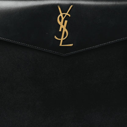 Saint Laurent Smooth Shiny Calfskin Monogram Uptown Baby Pouch Black 8 of 9