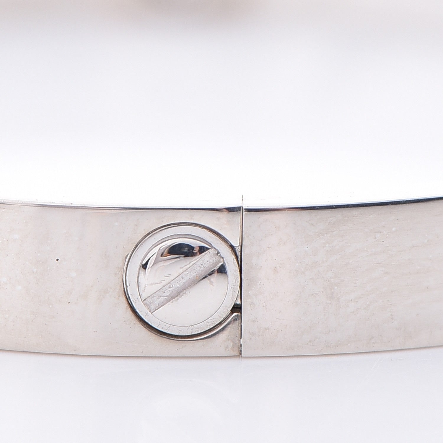 Cartier 18K White Gold 4 Diamond LOVE Bracelet 17 8 of 10
