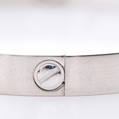 Cartier 18K White Gold 4 Diamond LOVE Bracelet 17 8 of 10