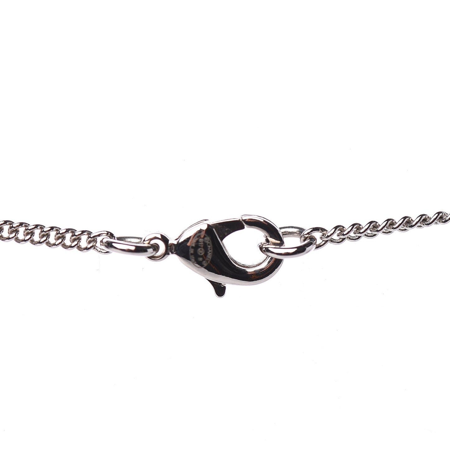 Baguette Crystal CC Pendant Necklace Silver