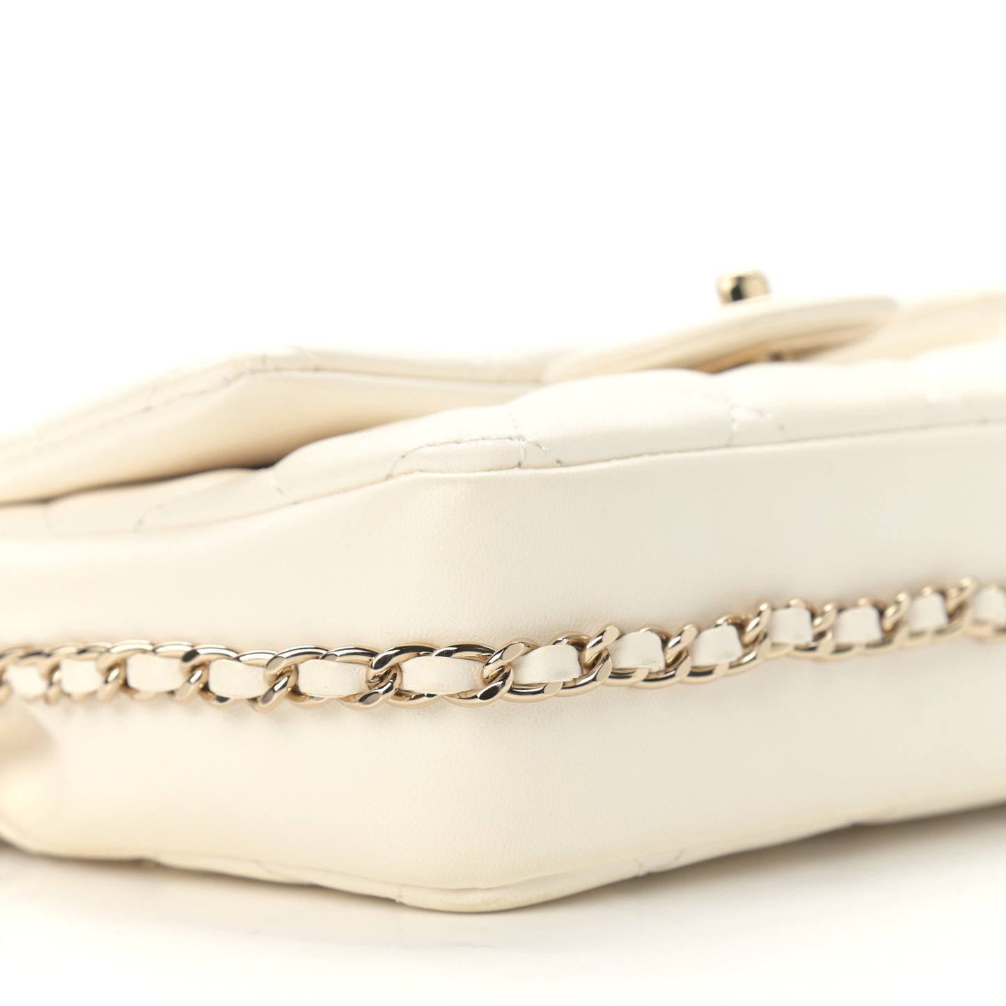 Lambskin Quilted Mini My Precious Flap White