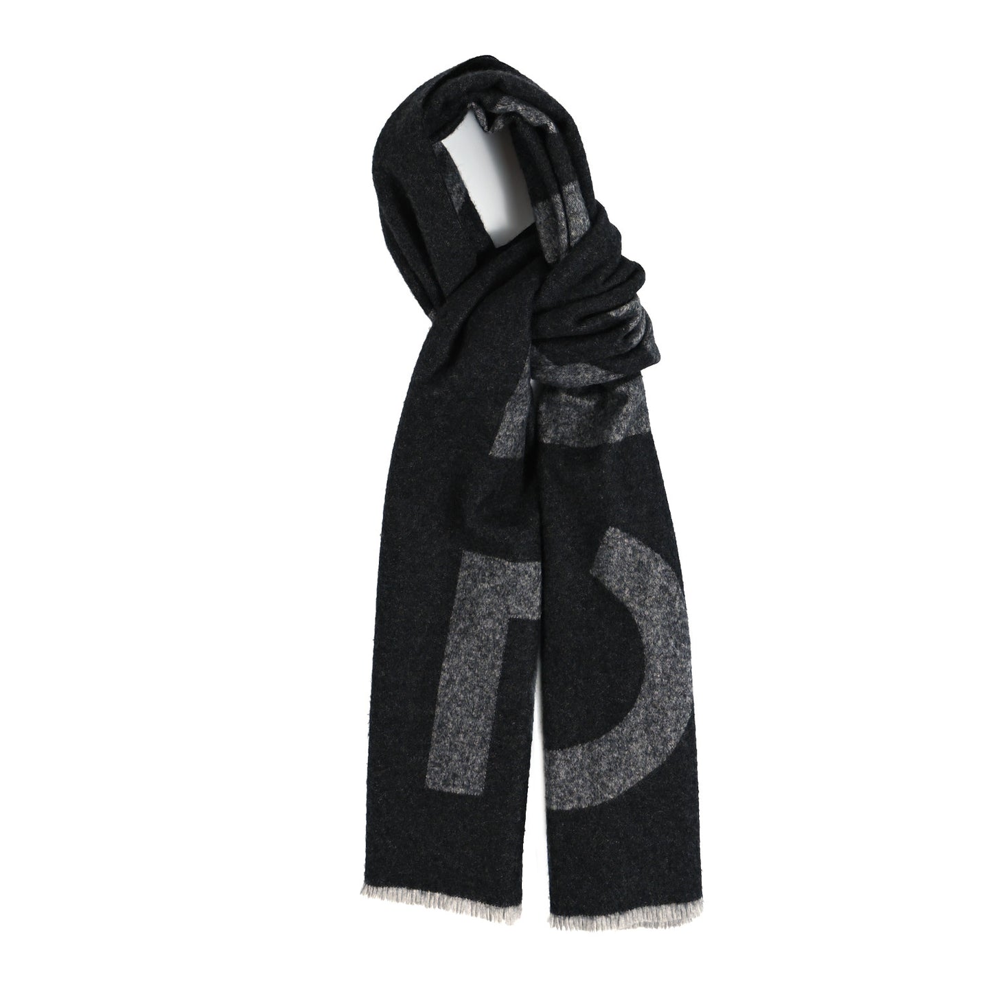 Cashmere CC Fringe Stole Grey Dark Grey
