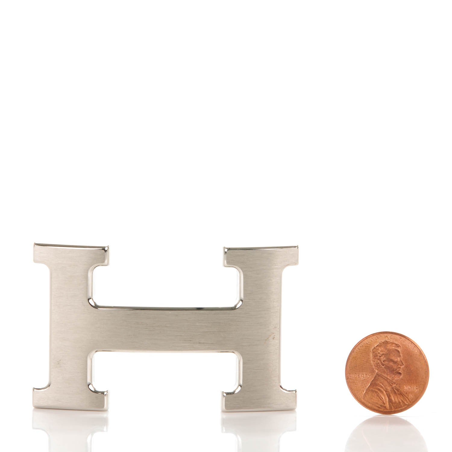 Hermes Brushed Palladium 32mm H Belt Buckle 2 of 6