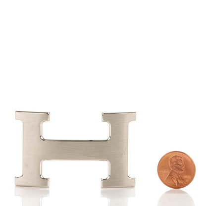 Hermes Brushed Palladium 32mm H Belt Buckle 2 of 6