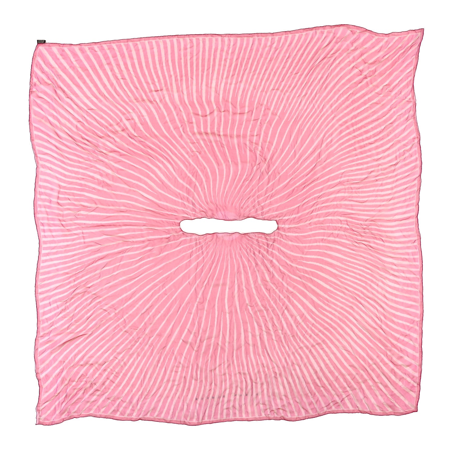 Hermes Silk Mousseline Striped Poncho 1 of 3