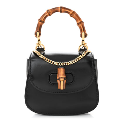 Gucci Boarded Dyana Lux Nano Bamboo 1947 Top Handle Chain Bag Black 1 of 10