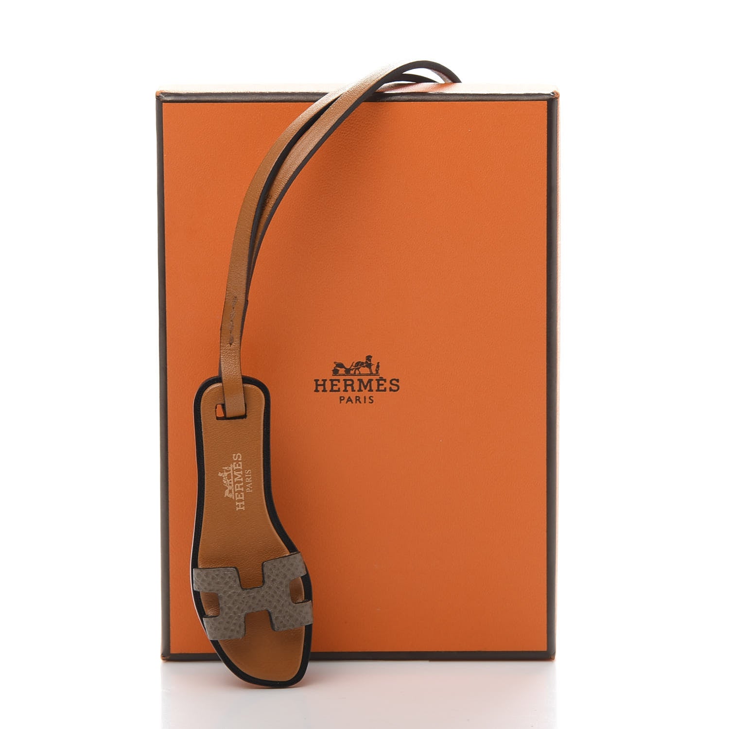 Hermes Epsom Butler Calfskin Hunter Oran Nano Bag Charm Etoupe 6 of 6