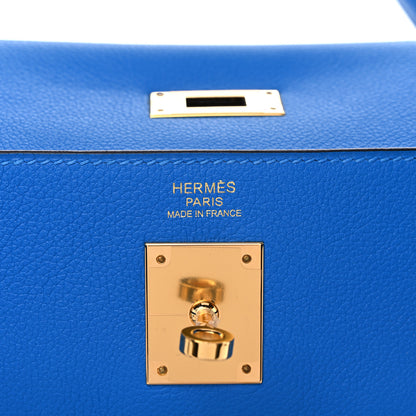 Hermes Evercolor Kelly Retourne 32 Bleu Hydra 6 of 12