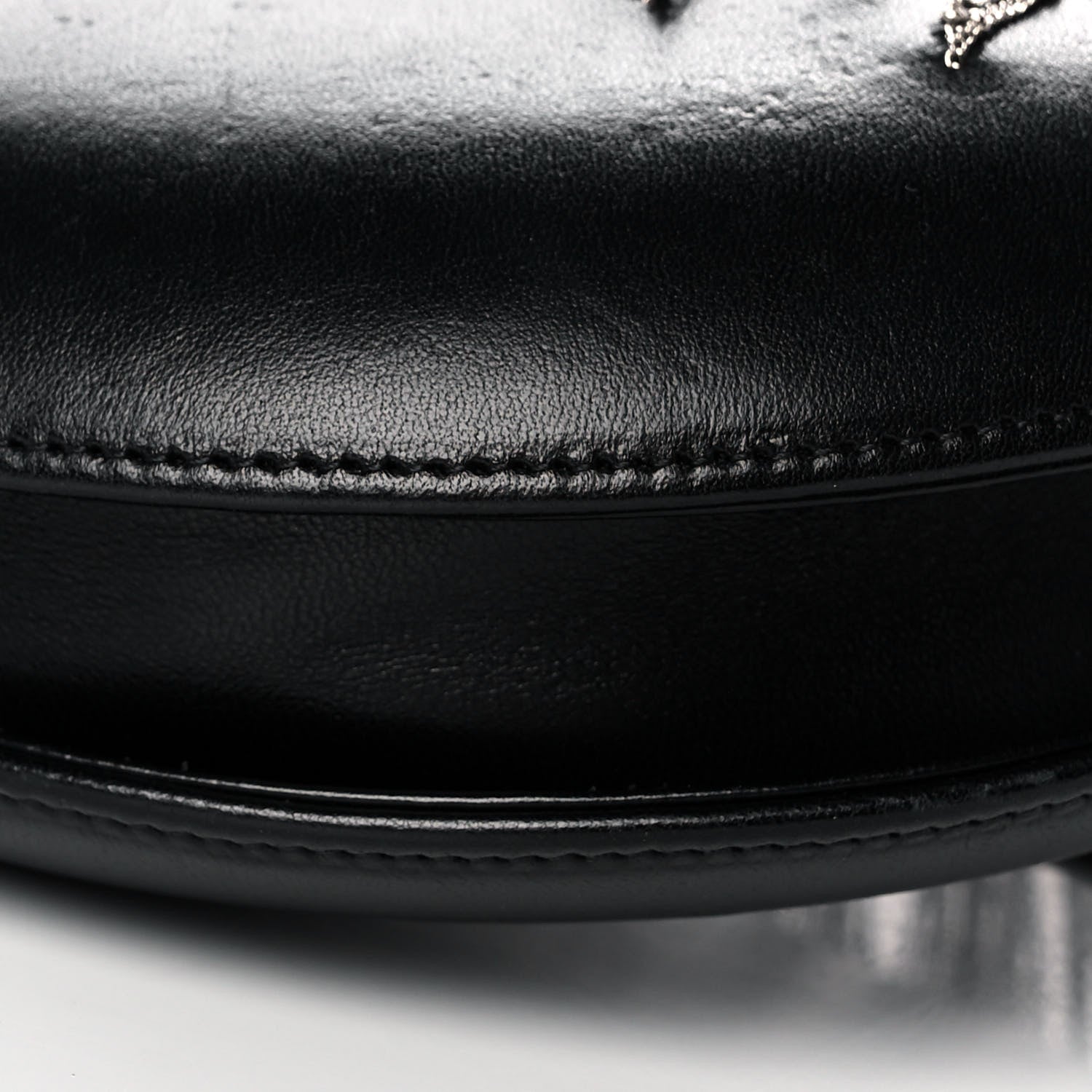 Chanel Lambskin Chain Fringe Round Clutch With Chain Black 10 of 15