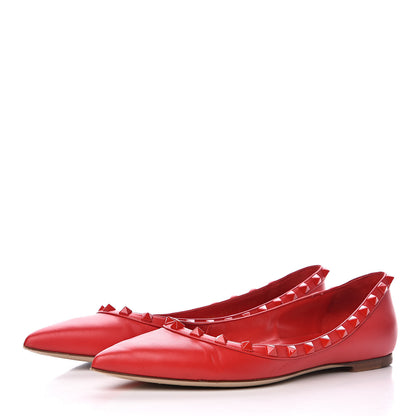Valentino Garavani Nappa Monochrome Rockstud Ballerina Flats 39 Rouge Pur 3 of 10