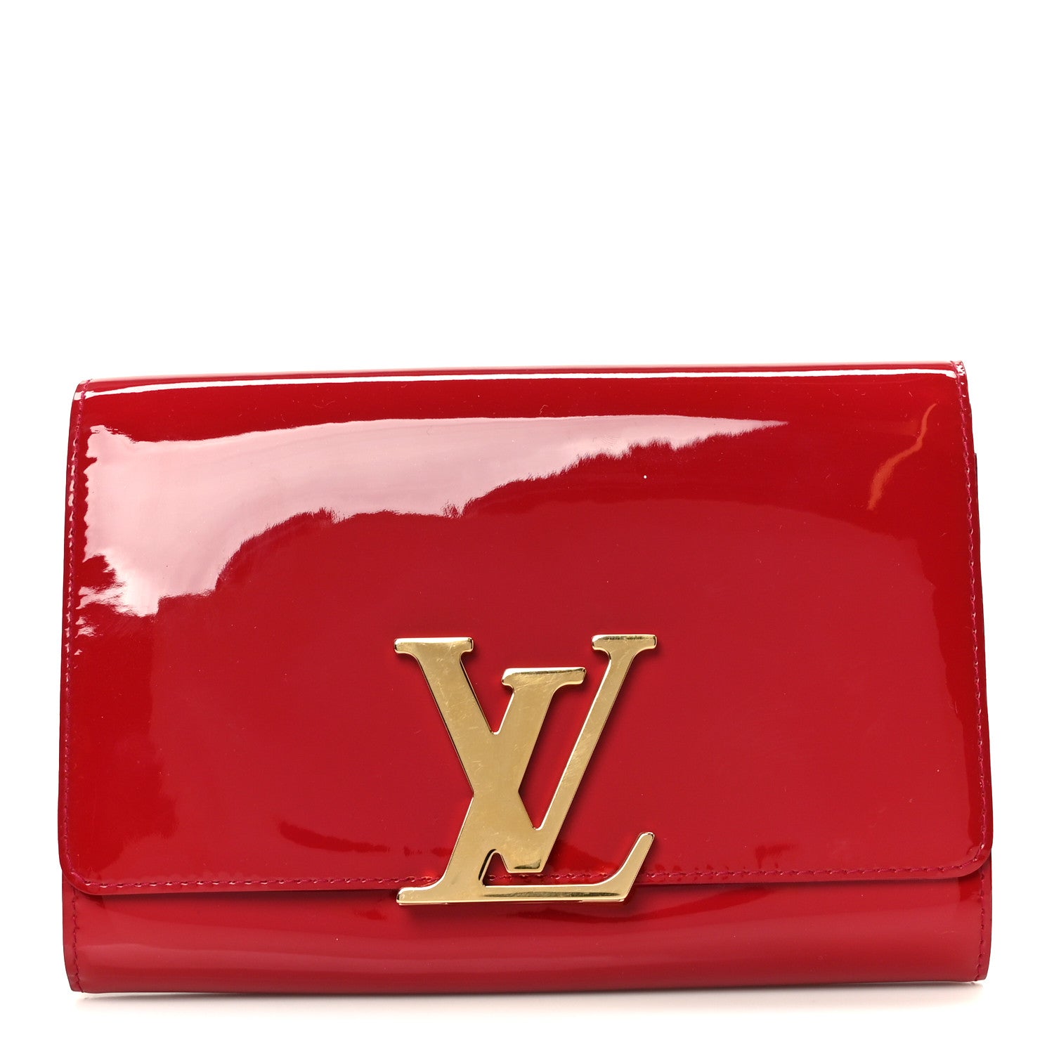 Louis Vuitton Patent Louise Clutch Rose Indien 1 of 8