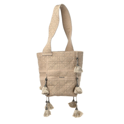 Christian Dior Canvas Embroidered D-Bubble Bucket Bag Beige 1 of 9