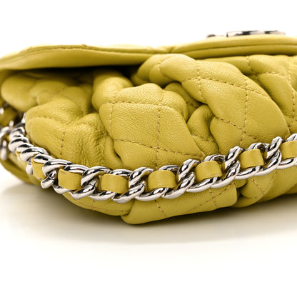 Chanel Washed Lambskin Quilted Mini Chain Around Flap Yellow 9 of 12