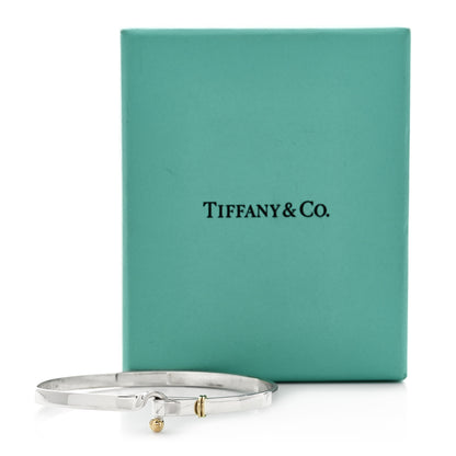 Tiffany Sterling Silver 18K Yellow Gold Hook Eye Bangle Bracelet 4 of 4