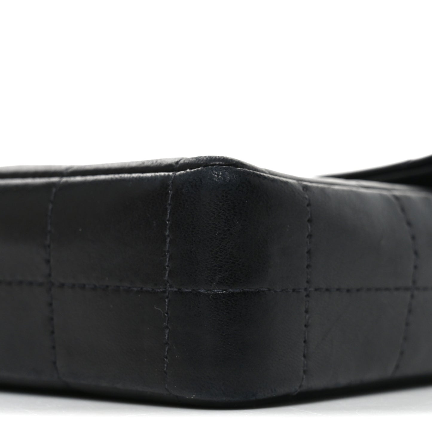 Lambskin East West Chocolate Bar Flap Black