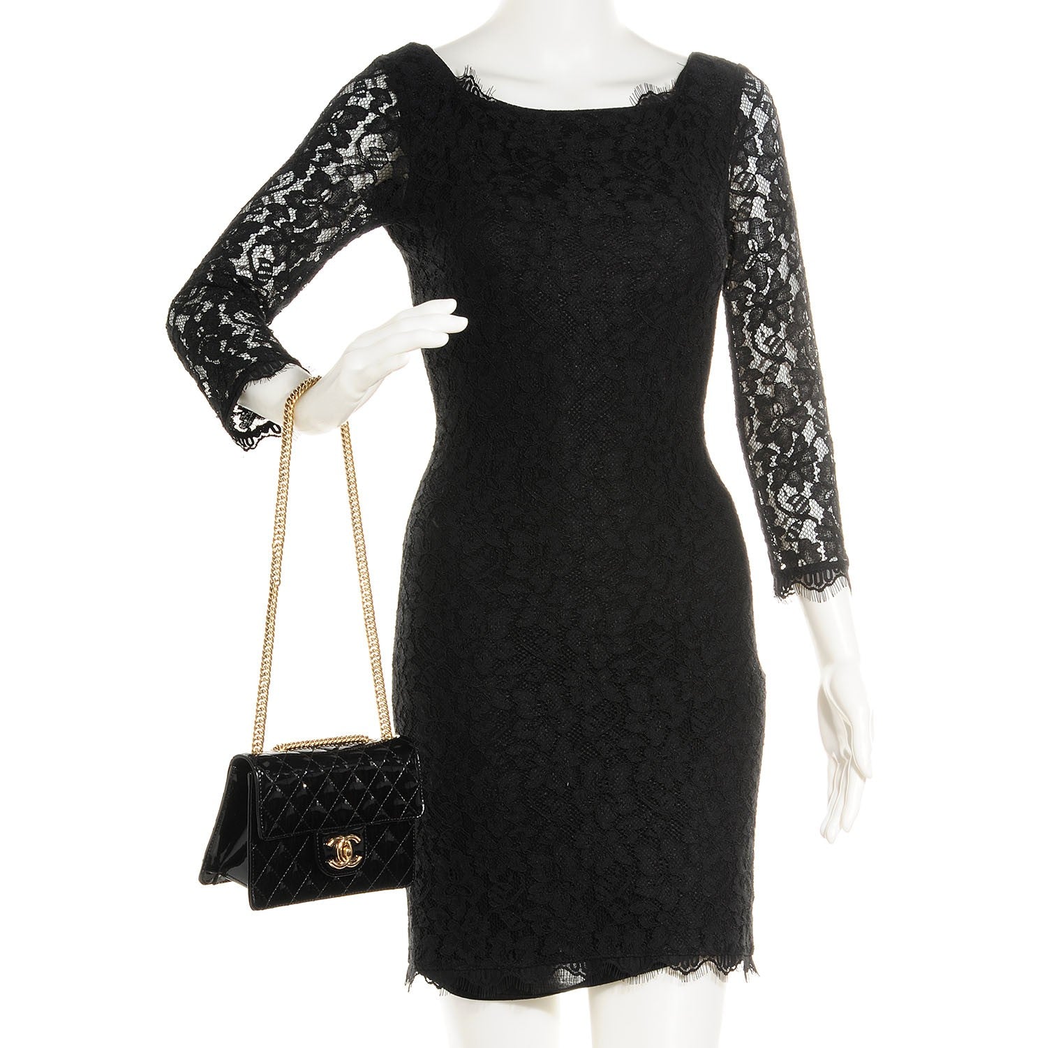 Chanel Patent Quilted Evening Star Mini Flap Black 2 of 8