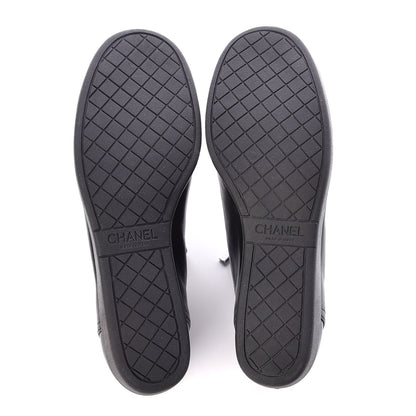 Chanel Lambskin Patent Cap Toe CC Sneakers 41 Black 7 of 9