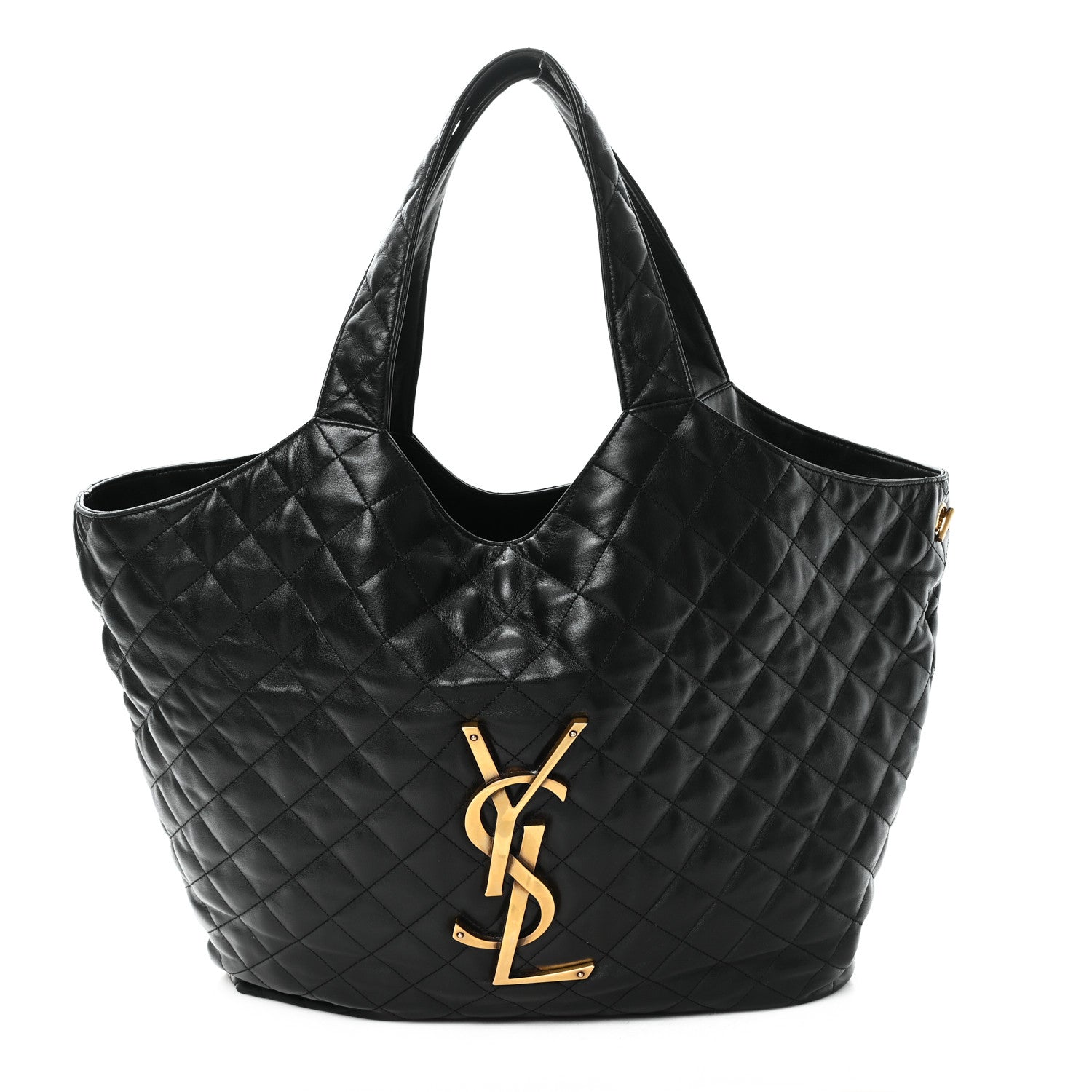 Saint Laurent Lambskin Quilted Maxi Icare Shopping Tote Black 1 of 12