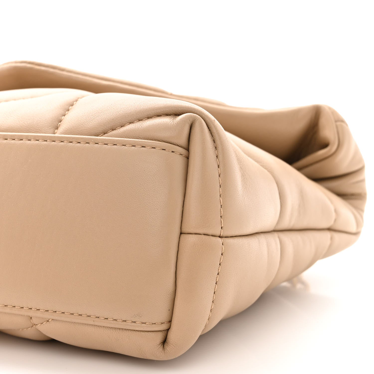 Saint Laurent Lambskin Quilted Toy Loulou Puffer Monogram Chain Satchel Dark Beige 10 of 10