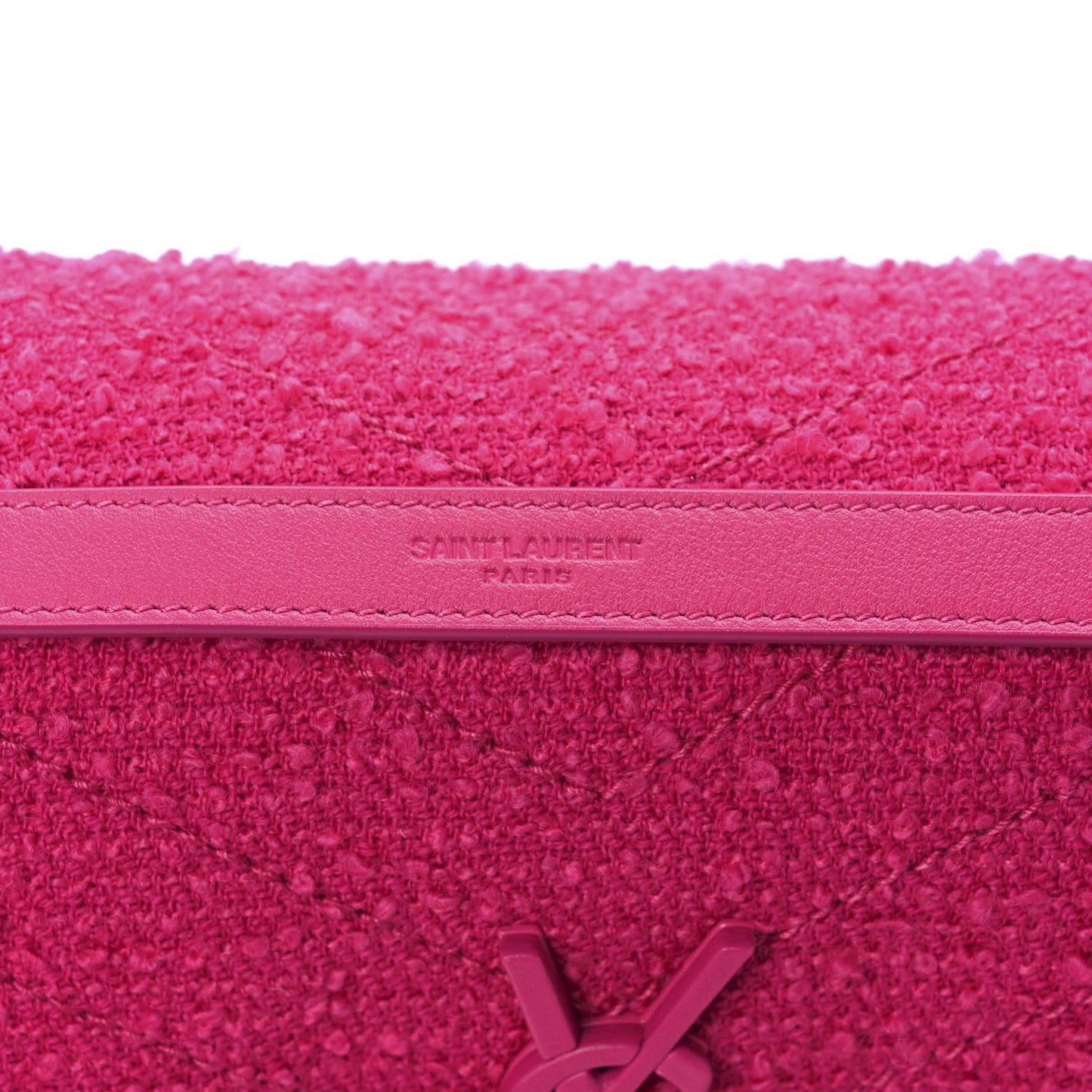 Boucle Tweed Monogram Medium Niki Chain Satchel Pink