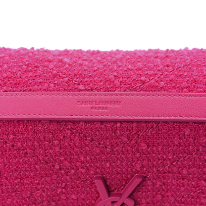 Saint Laurent Boucle Tweed Monogram Medium Niki Chain Satchel Pink 9 of 13